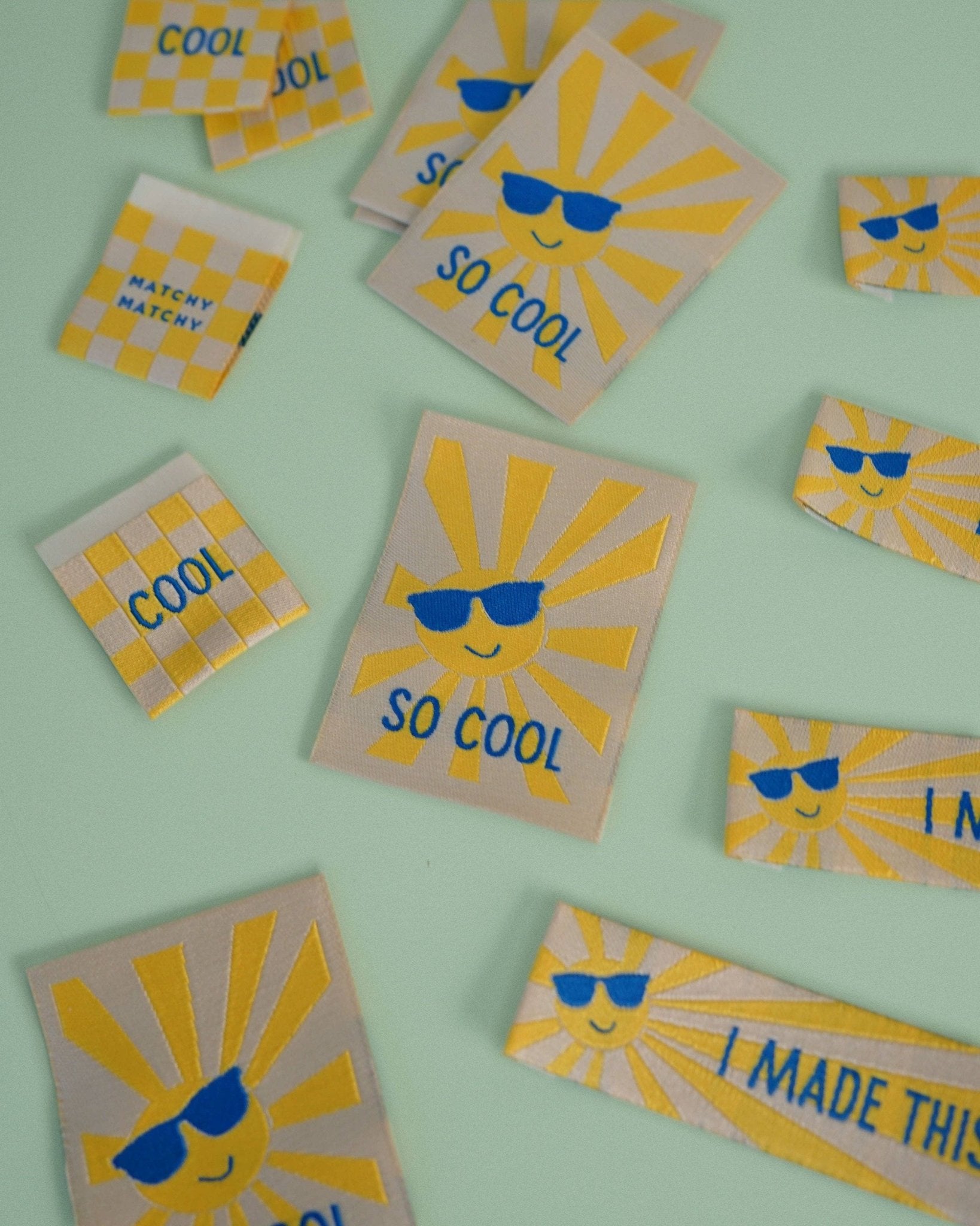 So Cool Square and Rectangle Garment Labels - Boho Fabrics - Sew - in Labels