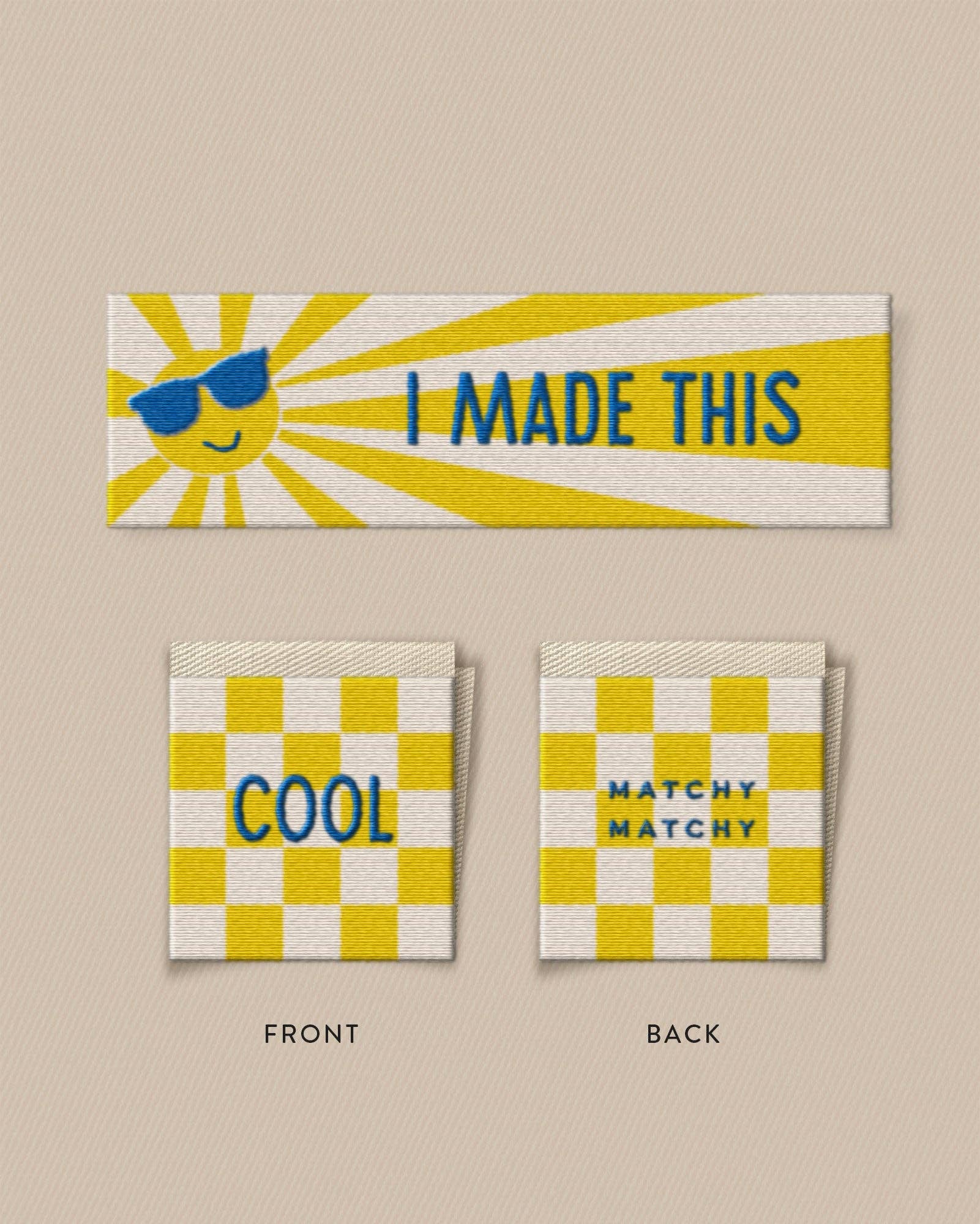 So Cool Square and Rectangle Garment Labels - Boho Fabrics - Sew - in Labels