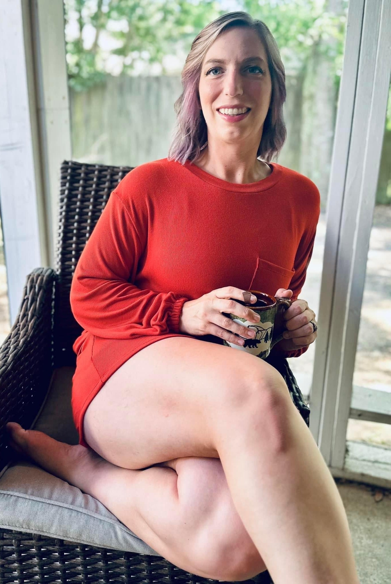 Soft Burnt Orange, Rib Knit Fabric - Boho Fabrics - Rib Print, Knit Fabric