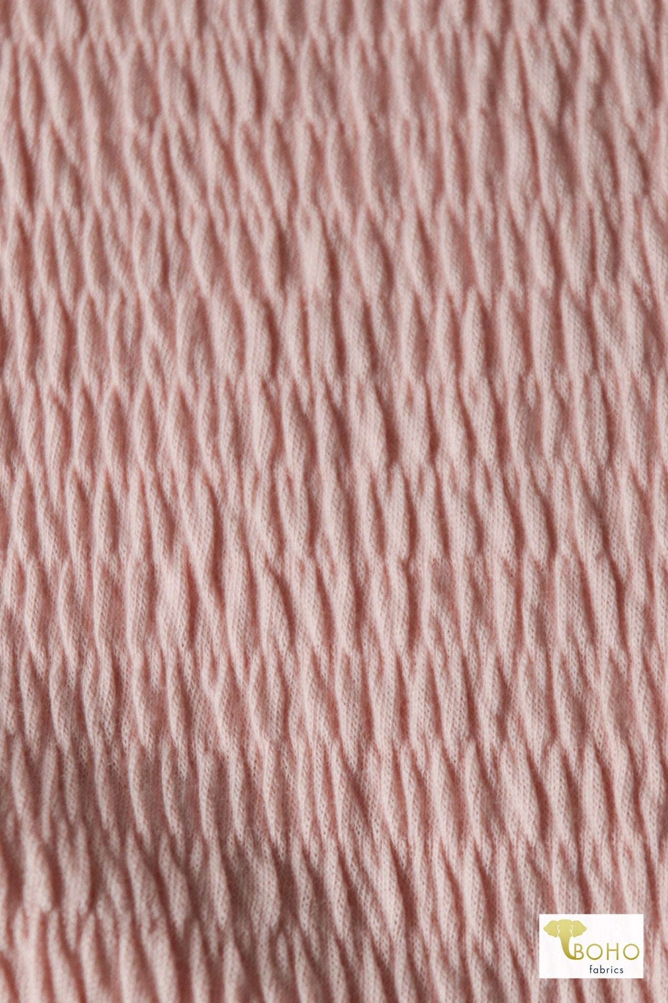 Soft Pink, Smocked Knit - Boho Fabrics