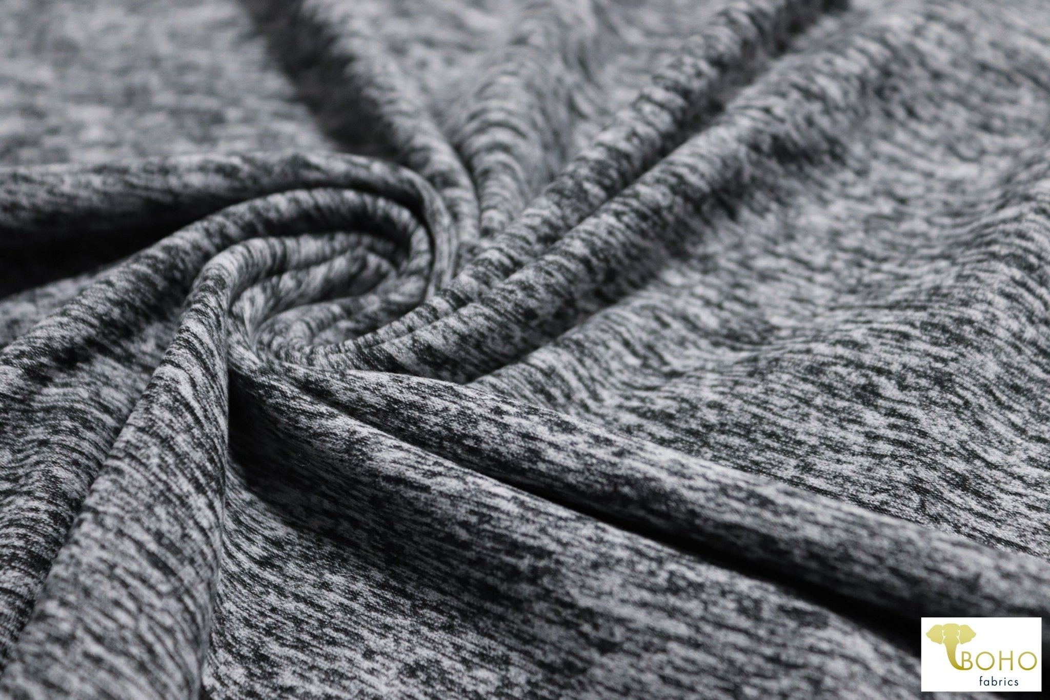 Space Gray, Solid Athletic Knit Fabric - Boho Fabrics - Athletic Knit Fabric