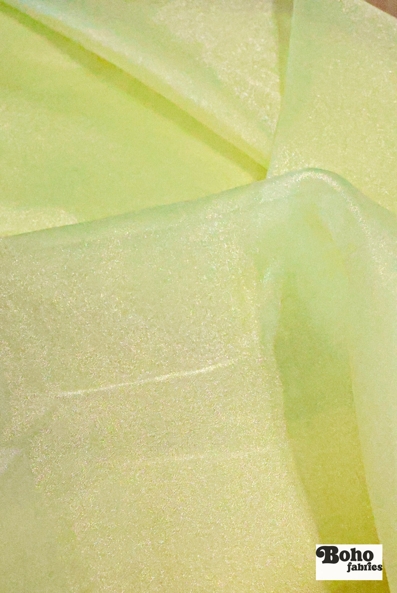 Sparkling Pear, Organza Shimmer, Woven Fabric - Boho Fabrics - Organza, Woven Fabric