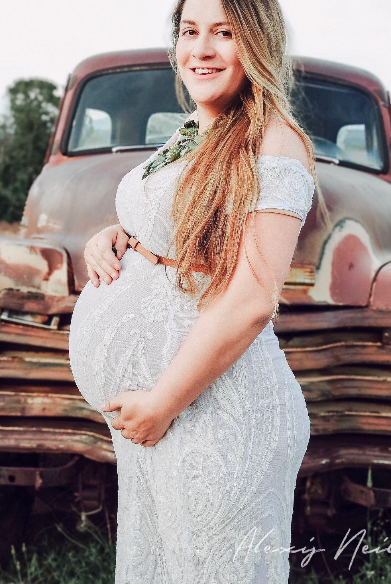 Special Occasion: "Damask Dreams" White Sequined Stretch Mesh - Boho Fabrics