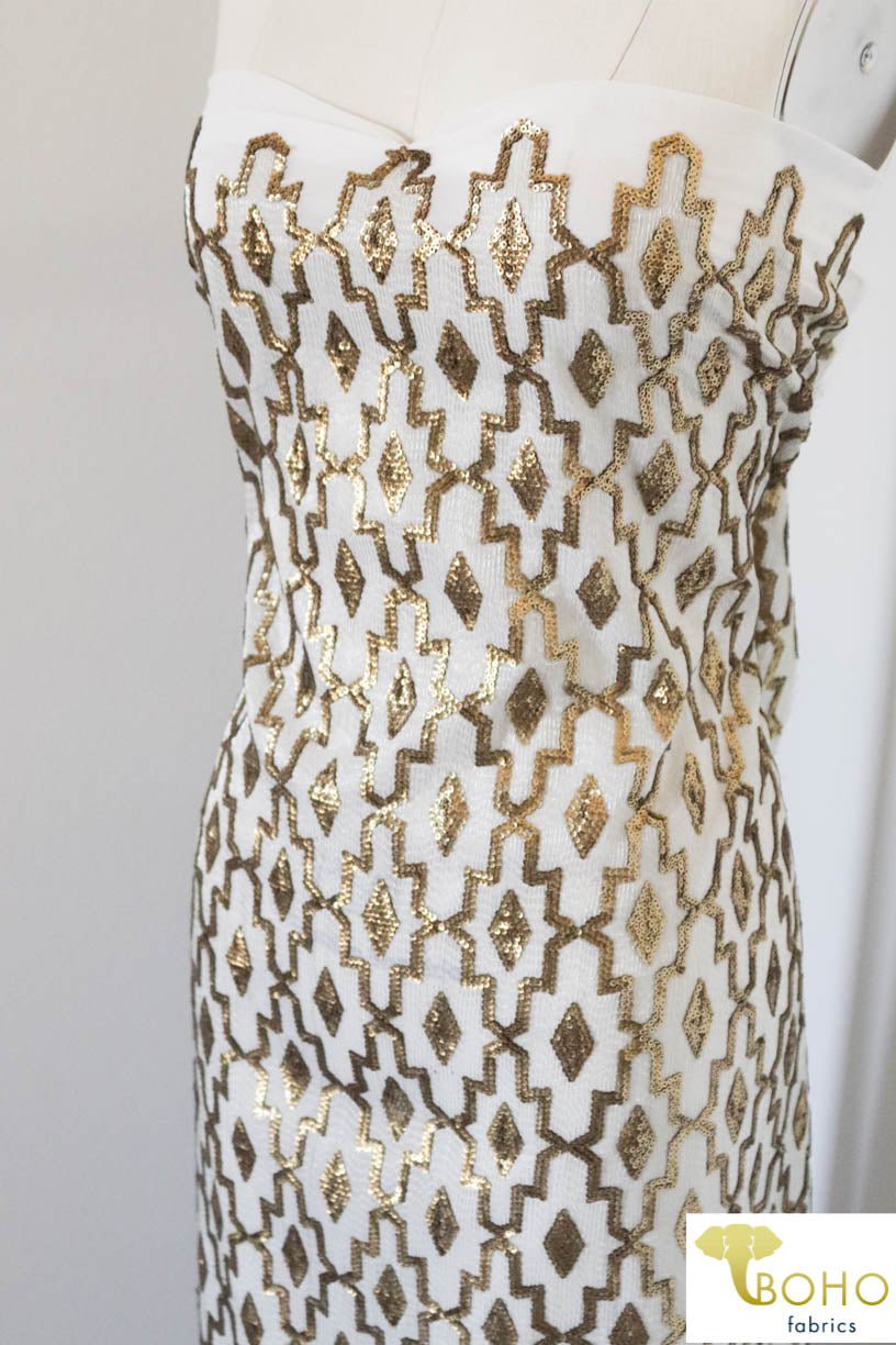 Special Occasion: Quatrefoil Lined Sequins - Boho Fabrics