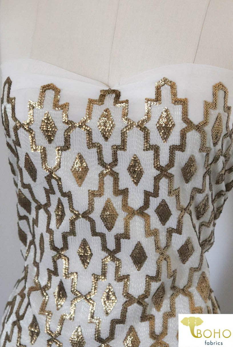 Special Occasion: Quatrefoil Lined Sequins - Boho Fabrics