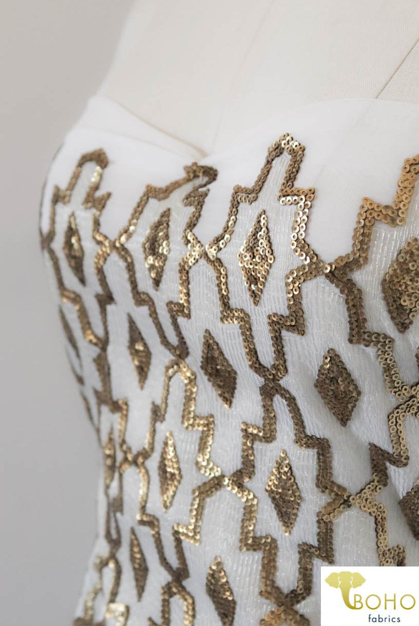 Special Occasion: Quatrefoil Lined Sequins - Boho Fabrics