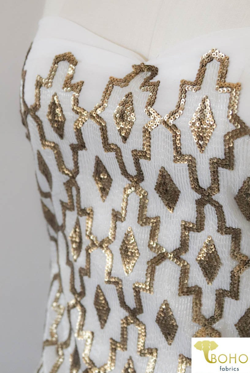 Special Occasion: Quatrefoil Lined Sequins - Boho Fabrics