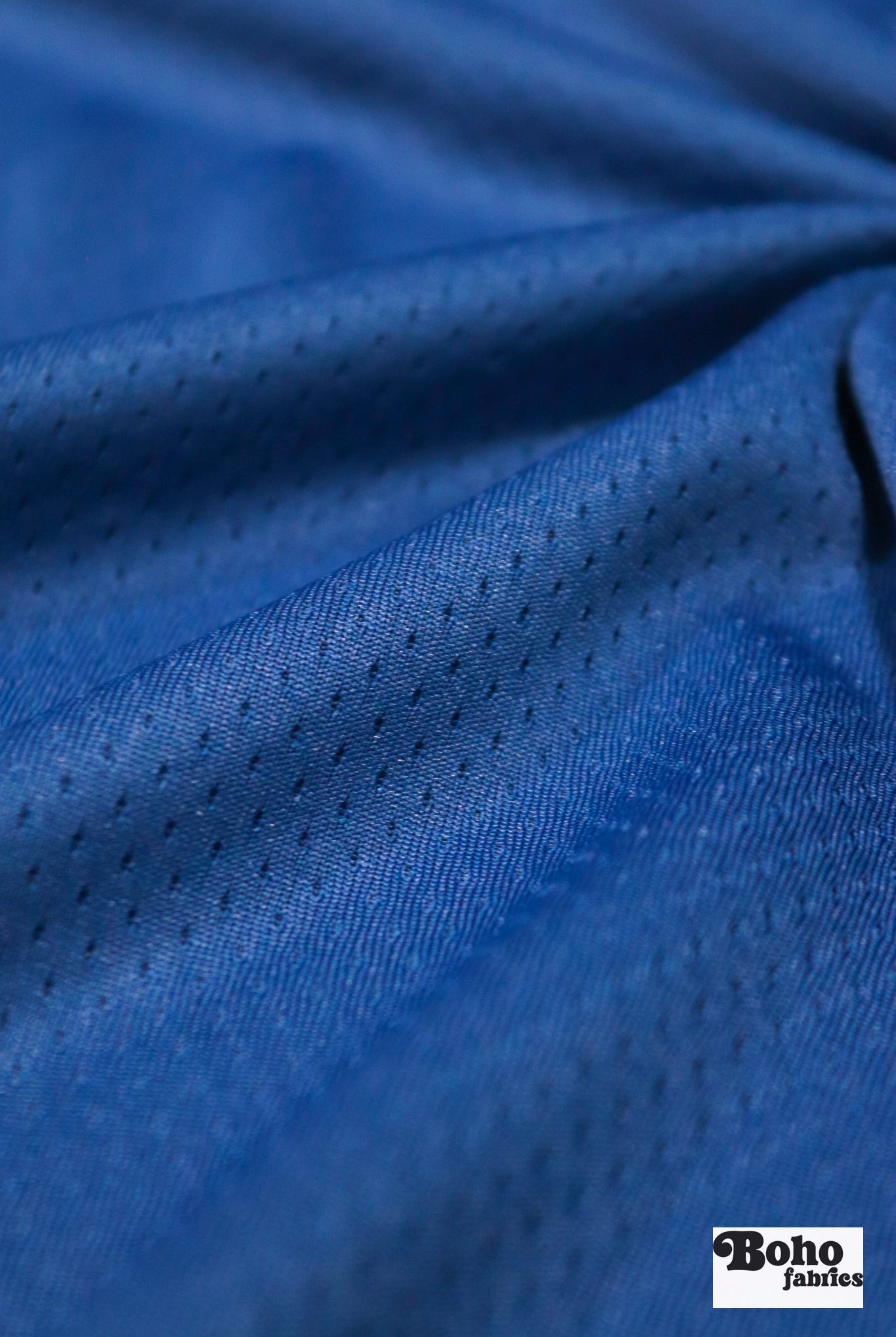 Sport Blue, Flat Back Dimple, Athletic Mesh Fabric - Boho Fabrics - Athletic Knit Fabric