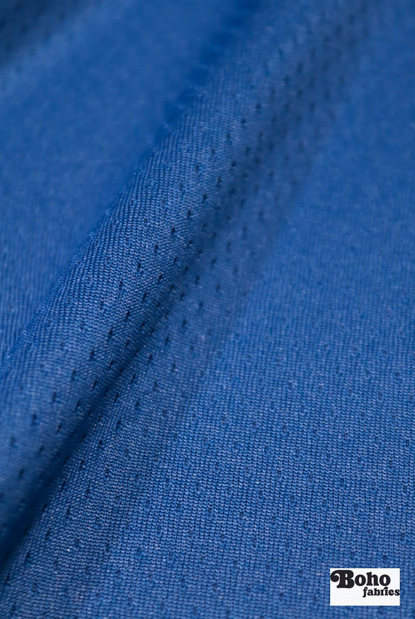 Sport Blue, Flat Back Dimple, Athletic Mesh Fabric - Boho Fabrics - Athletic Knit Fabric