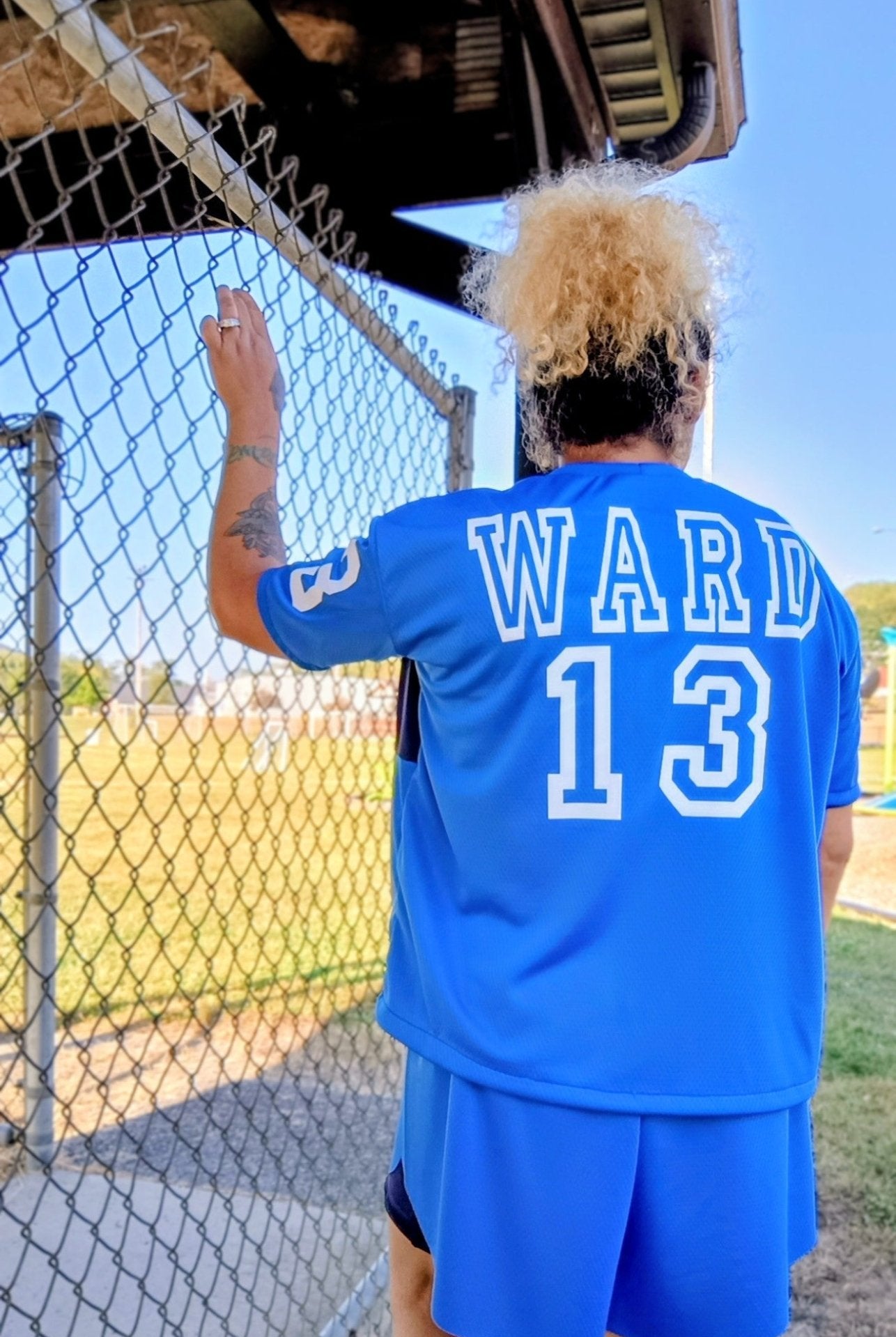 Sport Blue, Flat Back Dimple, Athletic Mesh Fabric - Boho Fabrics - Athletic Knit Fabric