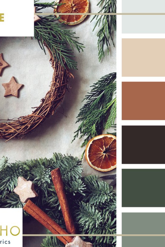 "Sprig & Cinnamon", Mystery Color Palette Box. - Boho Fabrics