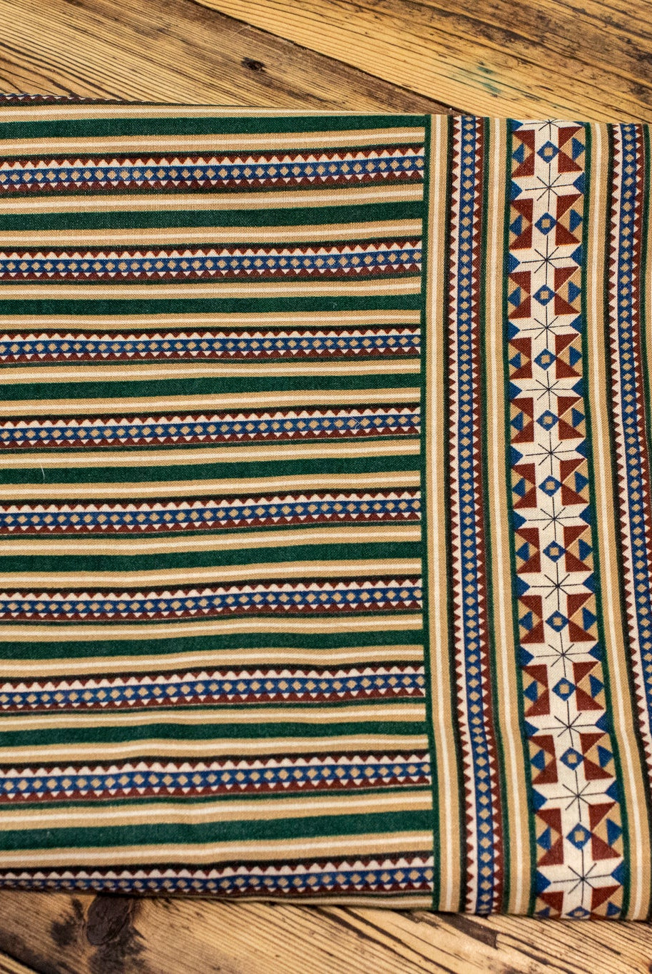 Starblock Stripe, Vintage Woven Fabric. SOLD AS 3 Yard Piece - Boho Fabrics - Vintage Fabric