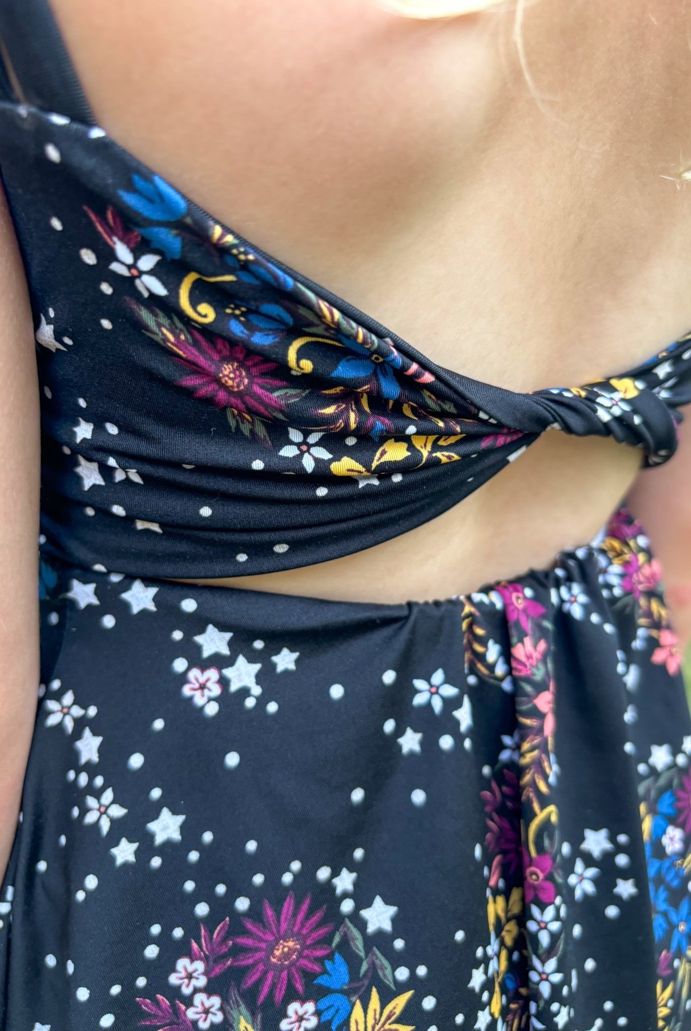 Starry Bouquet (Panel), Athletic Knit Fabric - Boho Fabrics - Athletic Knit Fabric