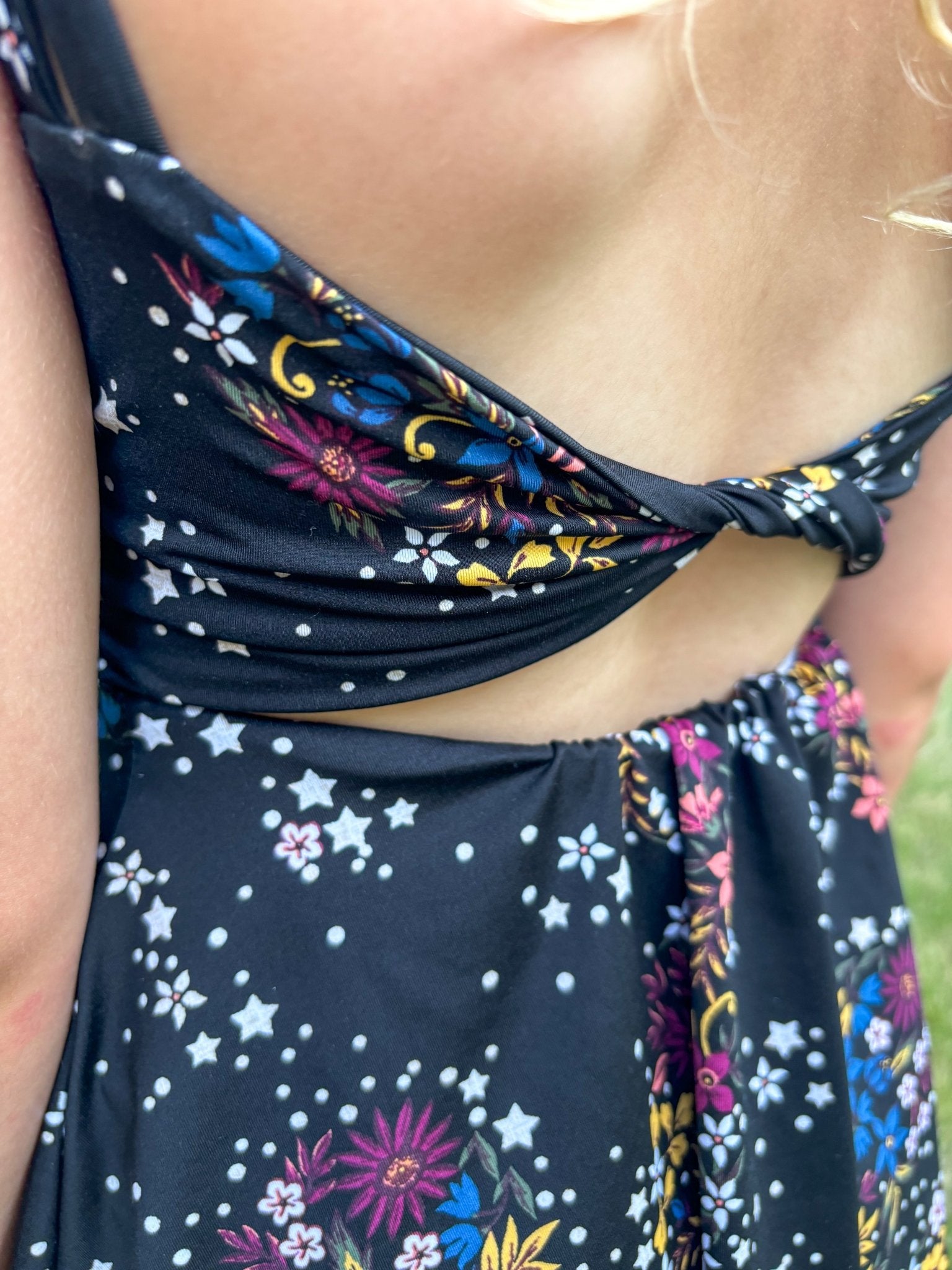 Starry Bouquet (Panel), Athletic Knit Fabric - Boho Fabrics - Athletic Knit Fabric