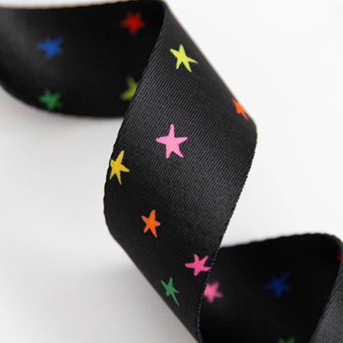 Starry in Vivid Black, 1.5" Webbing, Sold by the Yard. Ruby Star Society - Boho Fabrics - Bag Making Supplies