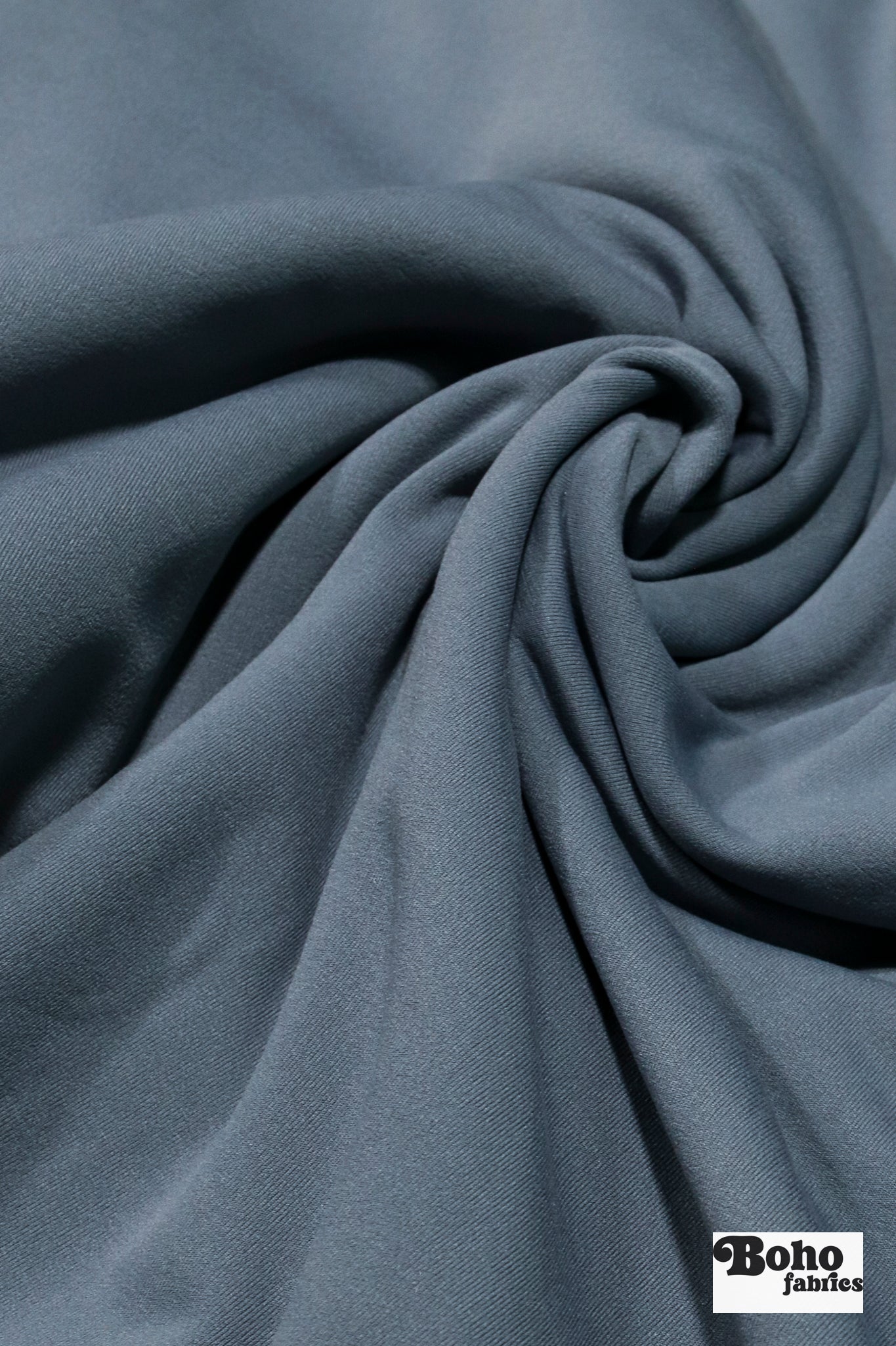 Steel Blue, Power Stretch Pro Fleece - Backed Performance Fabric. 2nds - Boho Fabrics - Performance Fabrics