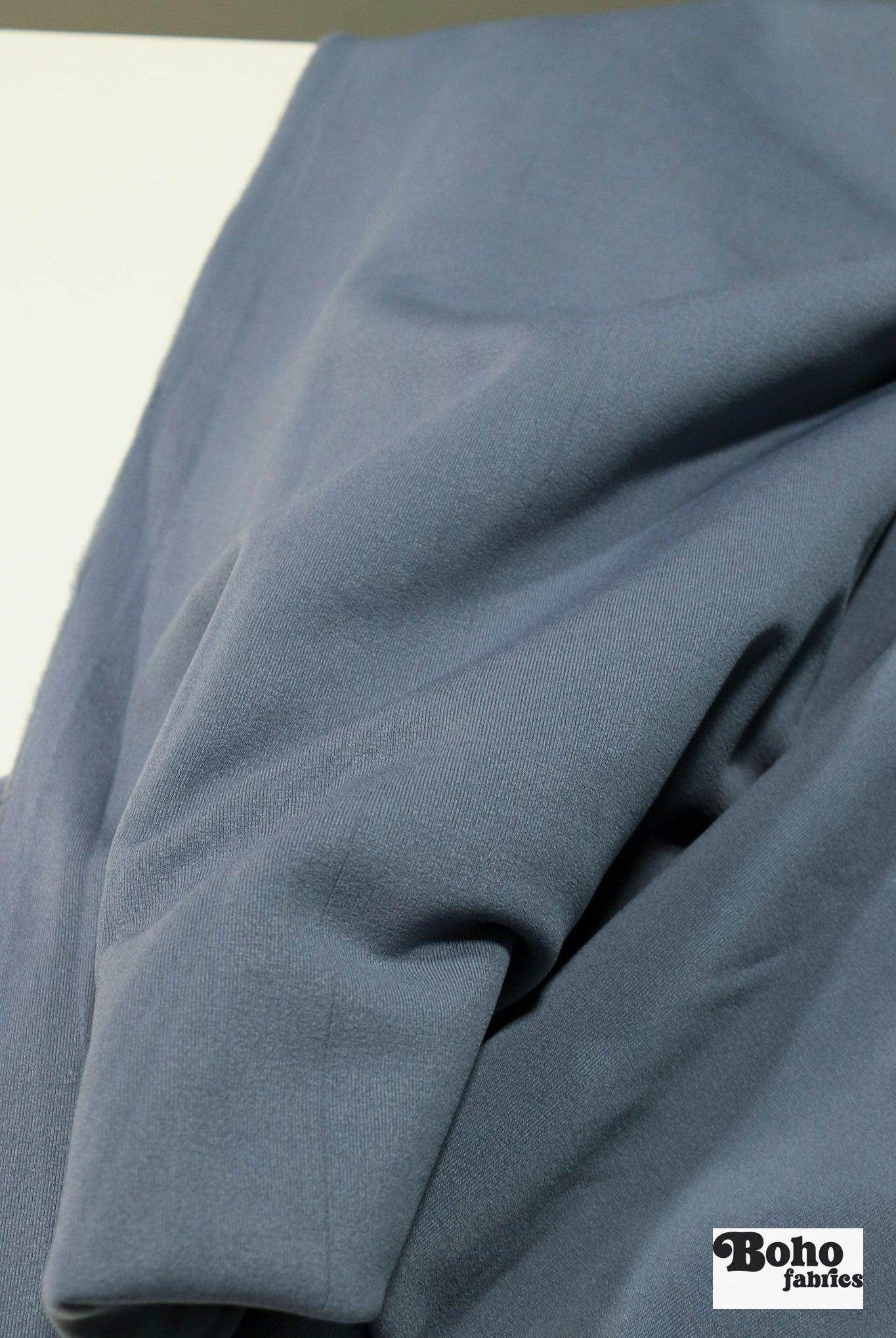 Steel Blue, Power Stretch Pro Fleece - Backed Performance Fabric. 2nds - Boho Fabrics - Performance Fabrics