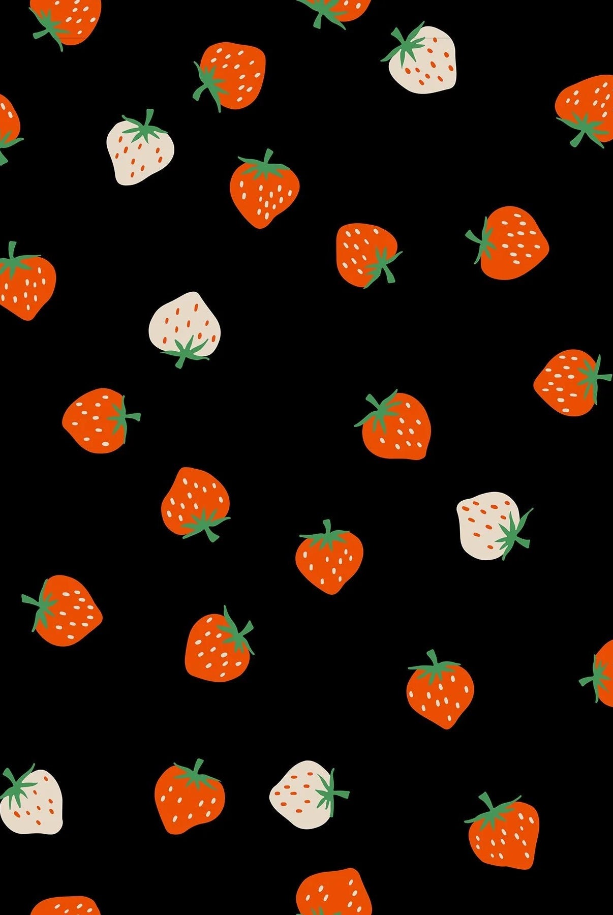 Strawberries in Black by Kimberly Kight for Ruby Star Society - Strawberry Collection. Cotton Fabric - RS3085 22 - Boho Fabrics - Quilting Cotton, Woven