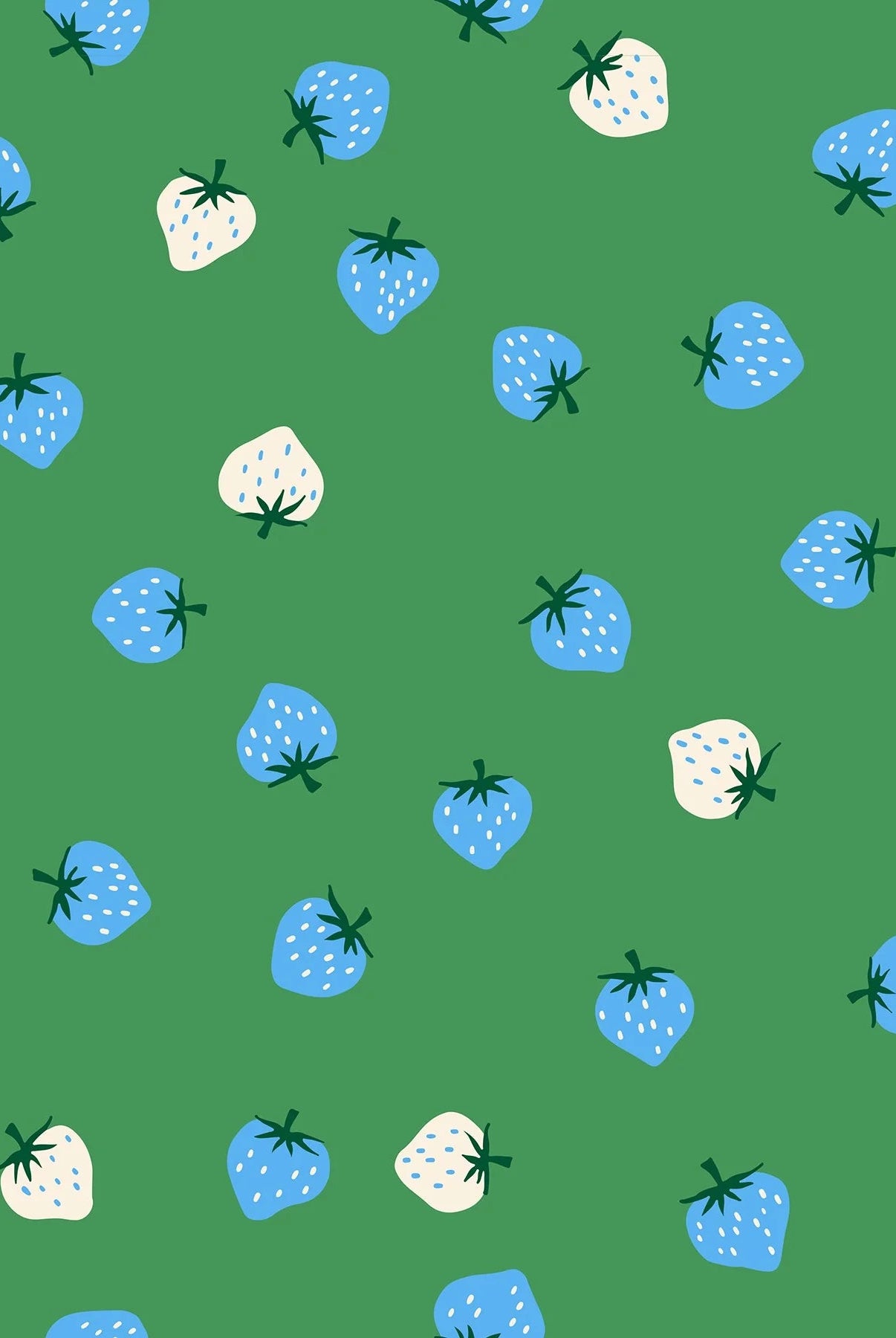 Strawberries in Broccolini by Kimberly Kight for Ruby Star Society - Strawberry Collection. Cotton Fabric - RS3085 19 - Boho Fabrics - Quilting Cotton, Woven