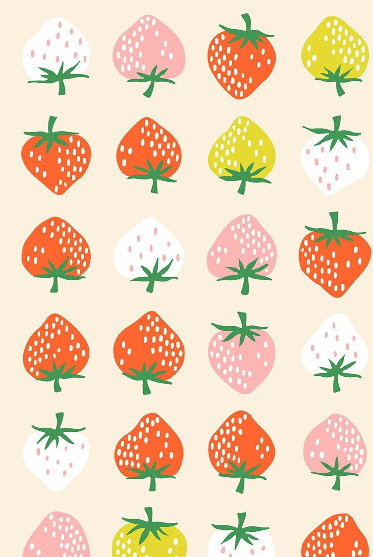 Strawberries in Shell by Kimberly Kight for Ruby Star Society - Strawberry Collection. Cotton Fabric - RS3084 11 - Boho Fabrics - Quilting Cotton, Woven