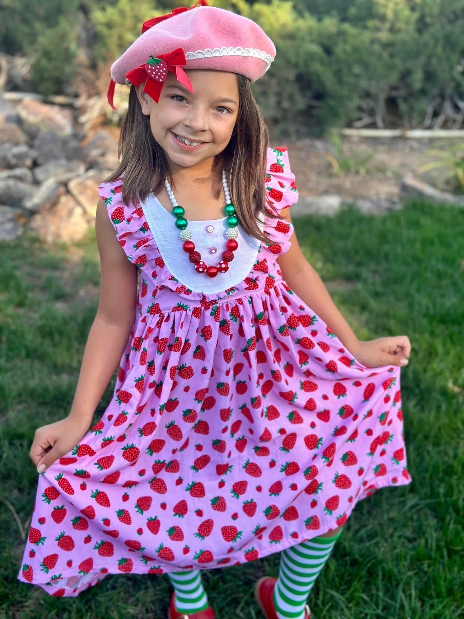 Strawberry Shortcake, Rayon Challis Woven Fabric - Boho Fabrics