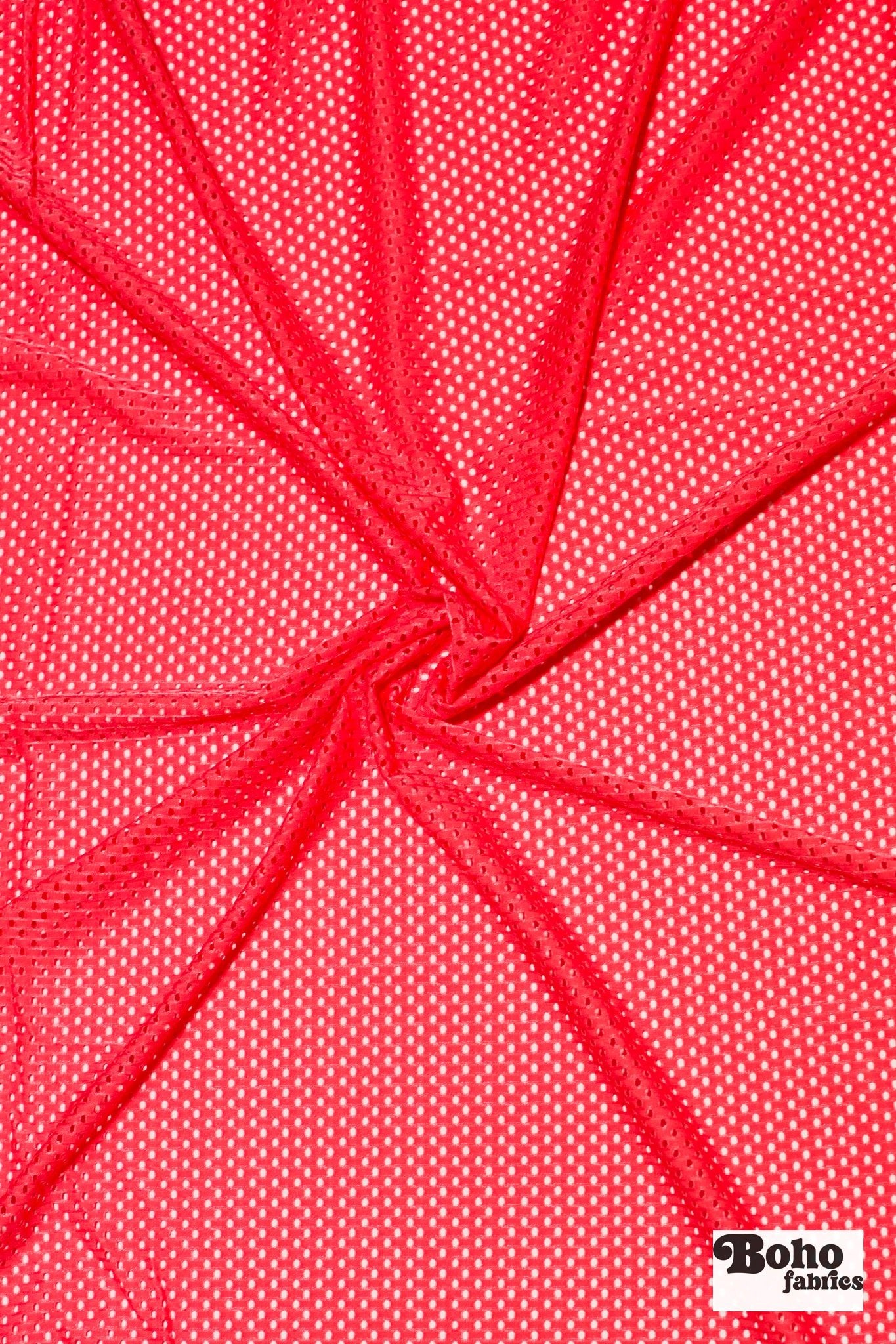 Stretch Mesh in Coral - Boho Fabrics - Stretch Lace Fabric