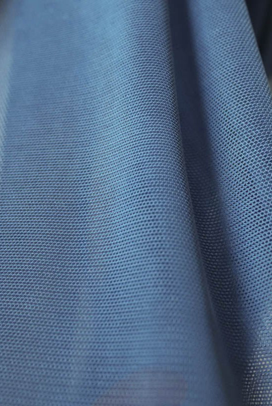 Stretch Mesh Solid in Denim Blue. SM-120. - Boho Fabrics
