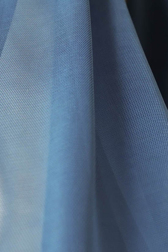 Stretch Mesh Solid in Denim Blue. SM-120. - Boho Fabrics
