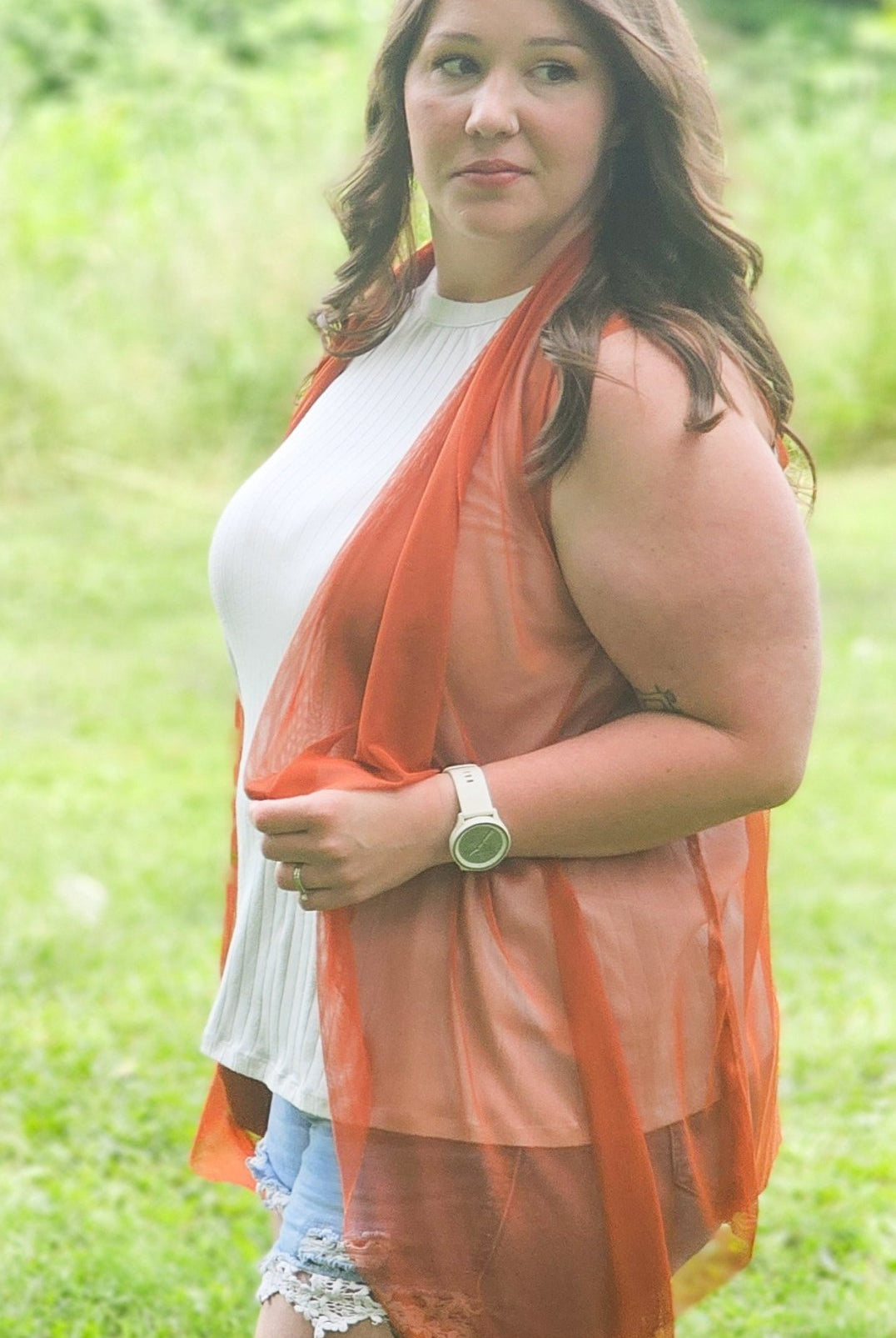 Stretch Mesh Solid in Rust. SM - 119. - Boho Fabrics - Stretch Mesh