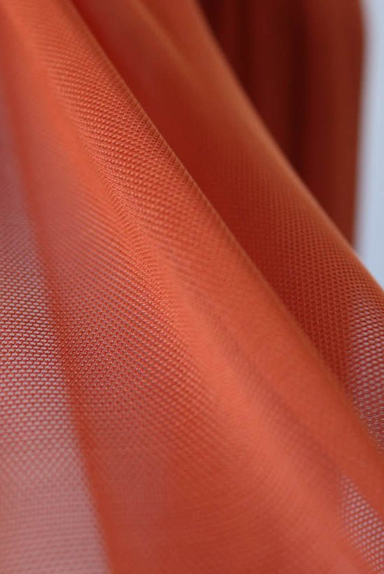 Stretch Mesh Solid in Rust. SM-119. - Boho Fabrics