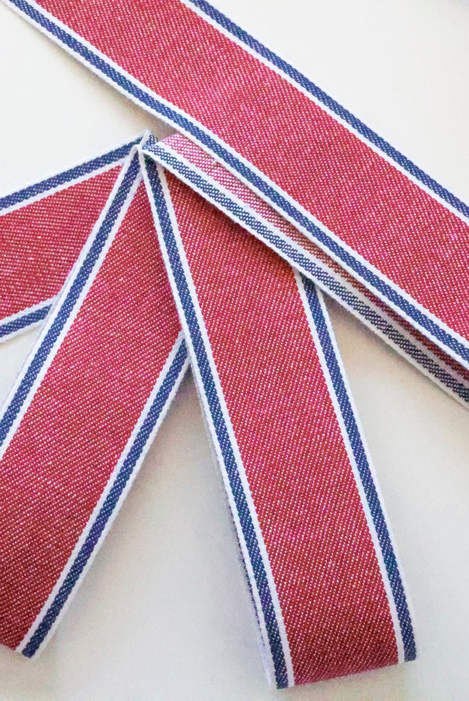 Stripes in Red, 1.5" Vintage Jacquard Woven Trim, TRIM - 072 - Boho Fabrics - Trims