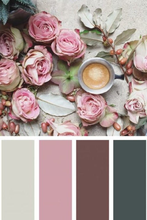 "Succulents and Peonies" Sweater/French Terry Knit Palette Bundle - Boho Fabrics