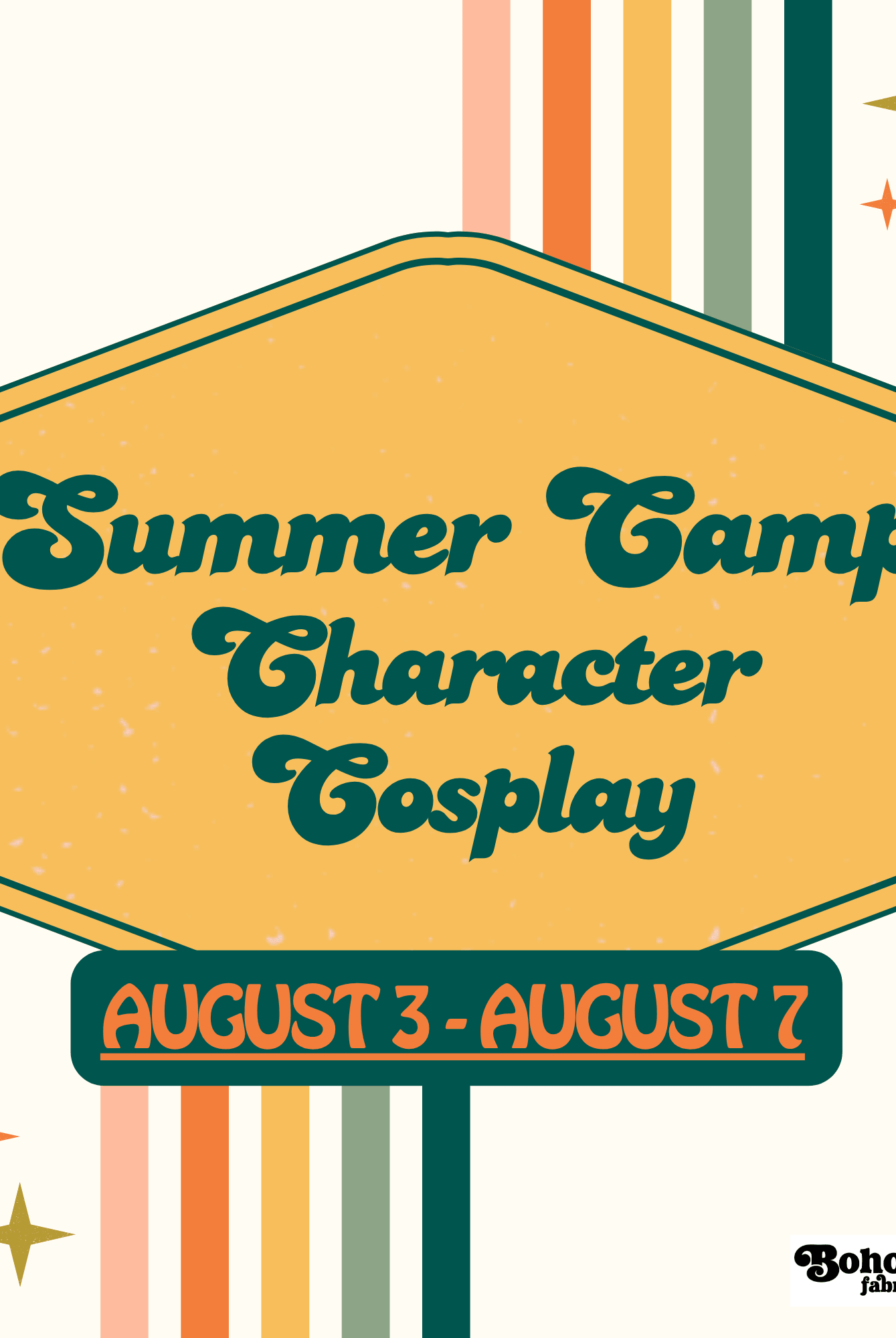 Summer Camp: Character Cosplay: August 3 - 7 - Boho Fabrics - Class