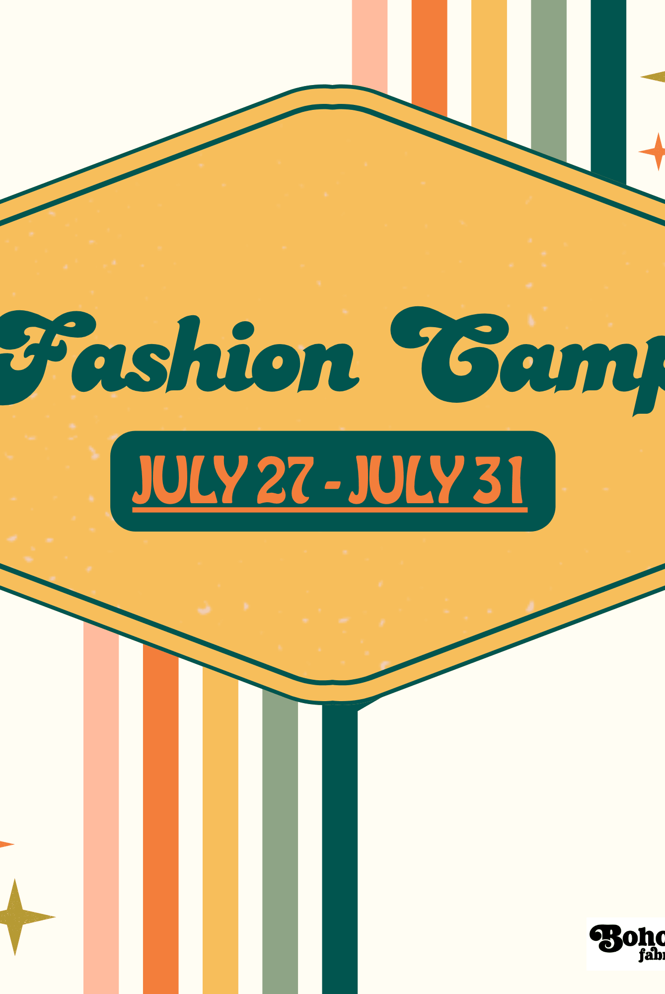 Summer Camp: Fashion Camp: July 27 - 31 - Boho Fabrics - Class