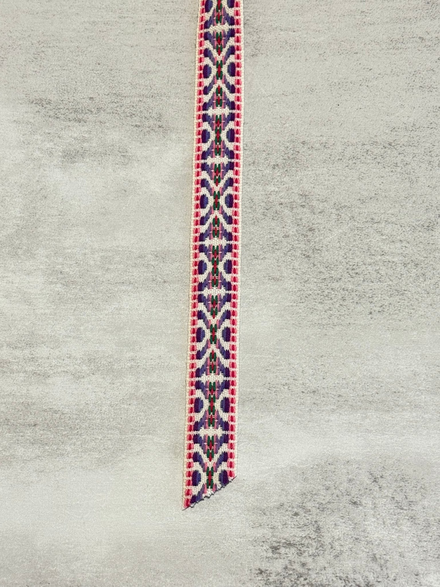 Summitline in Pink & Purple. 1” Jacquard Woven Trim. TRIM - 171 - Boho Fabrics - Trims