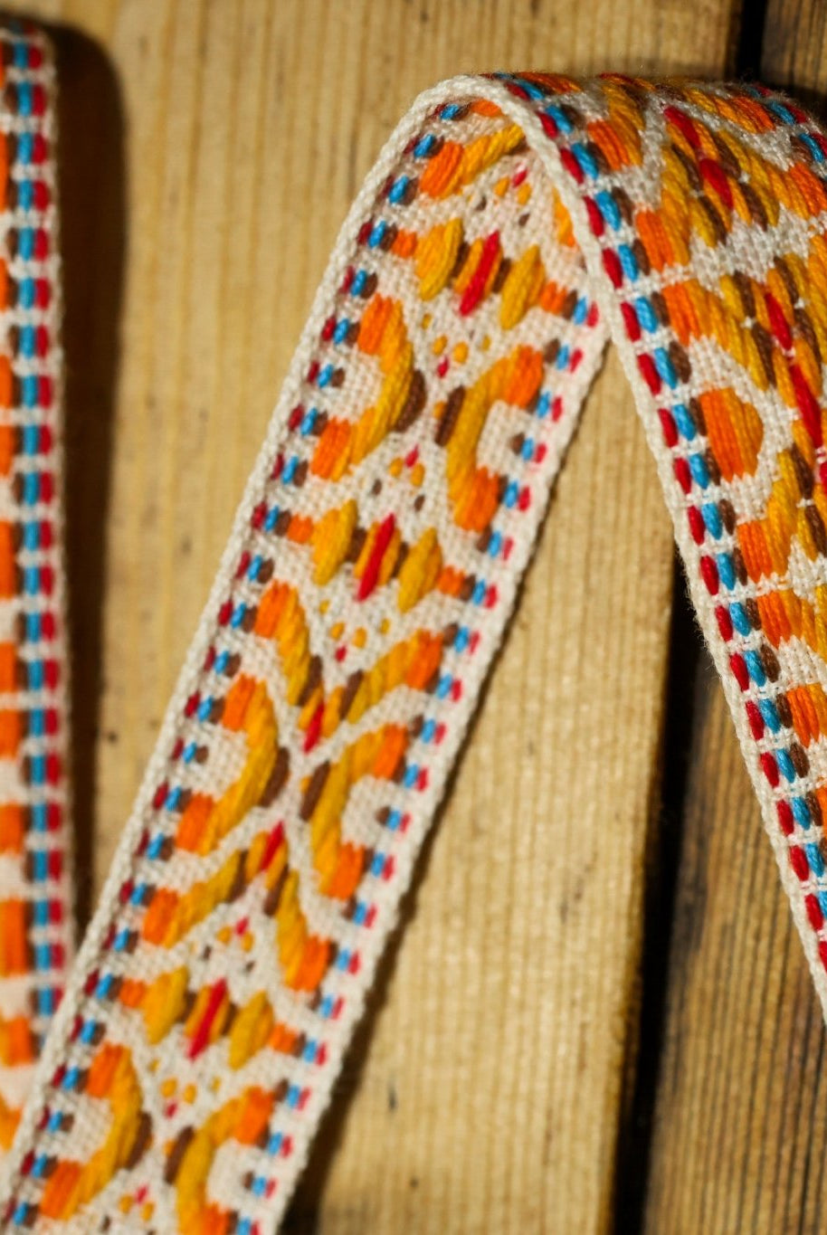 Summitline in Yellow/Orange. 7/8" Jacquard Woven Trim. TRIM - 001 - Boho Fabrics - Trims