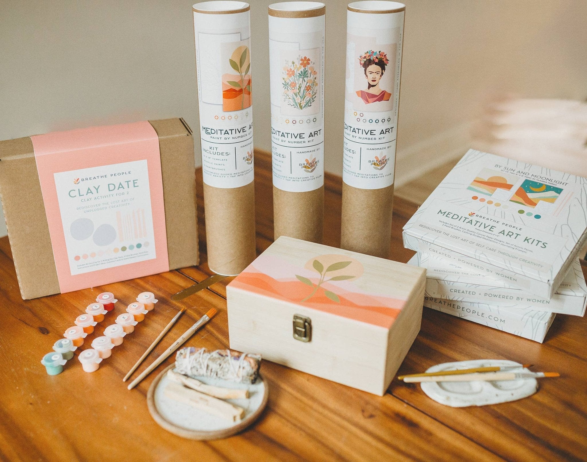 Sun + Moonlight Meditative Art Paint by Number Kit+ Easel - Boho Fabrics -