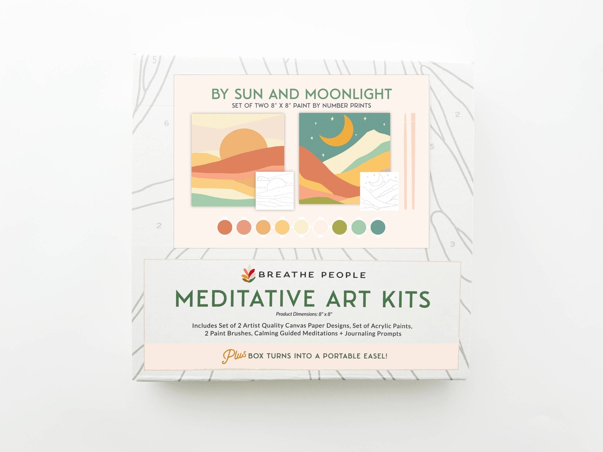 Sun + Moonlight Meditative Art Paint by Number Kit+ Easel - Boho Fabrics -