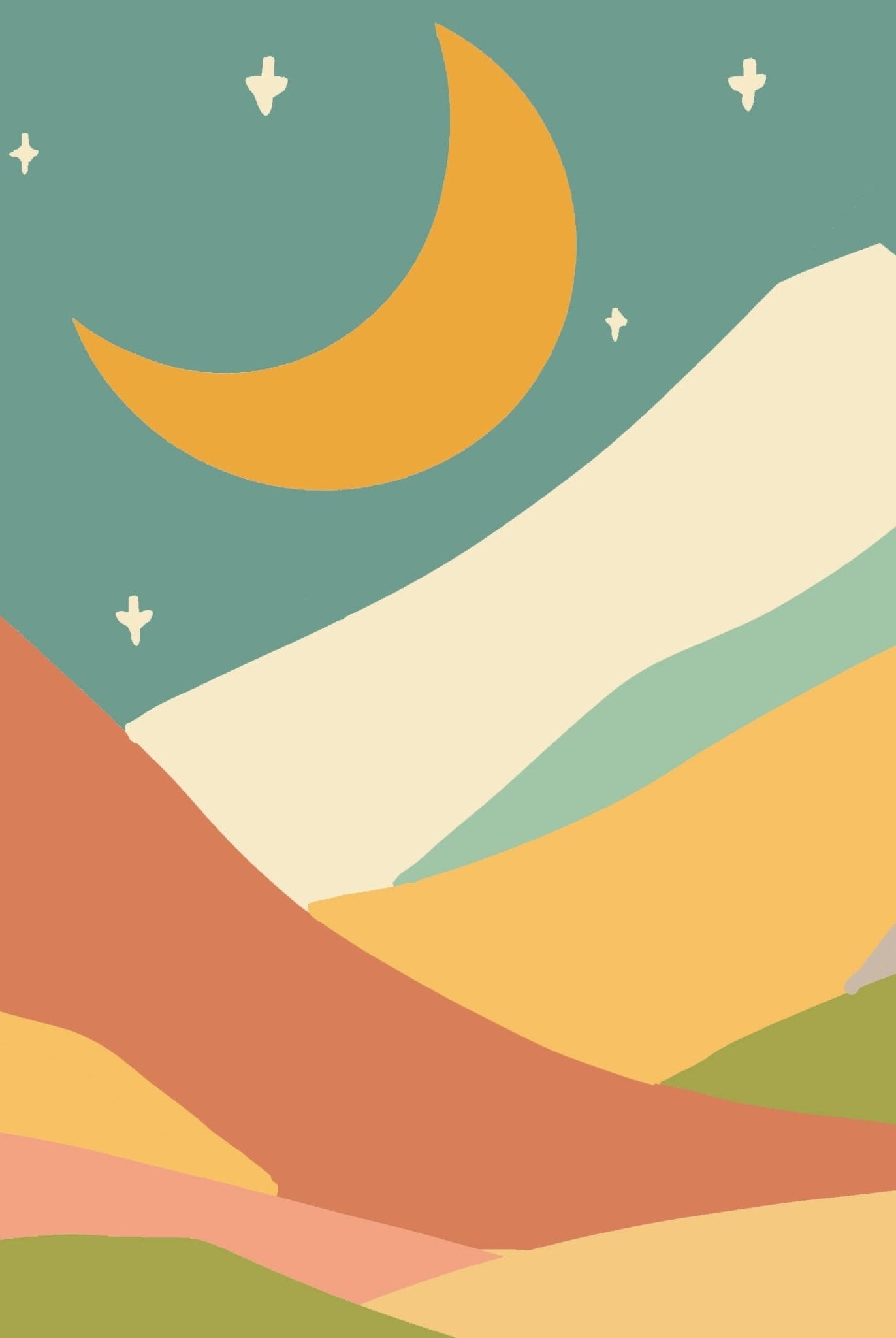 Sun + Moonlight Meditative Art Paint by Number Kit+ Easel - Boho Fabrics -