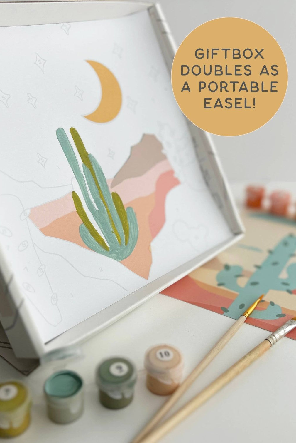Sun + Moonlight Meditative Art Paint by Number Kit+ Easel - Boho Fabrics -