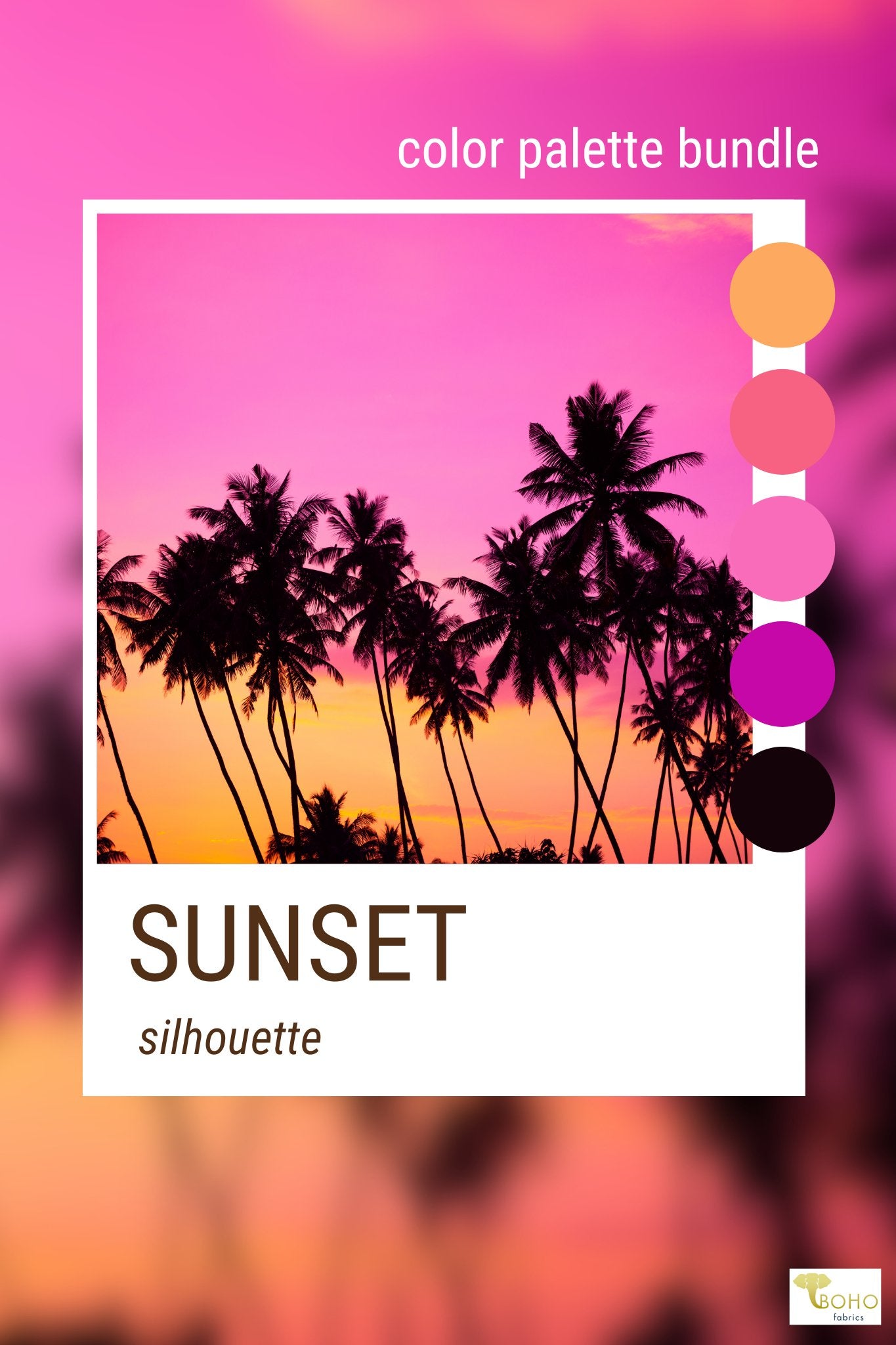 Sunset Silhouette, Mystery Color Palette Bundle - Boho Fabrics - Fabric Bundles