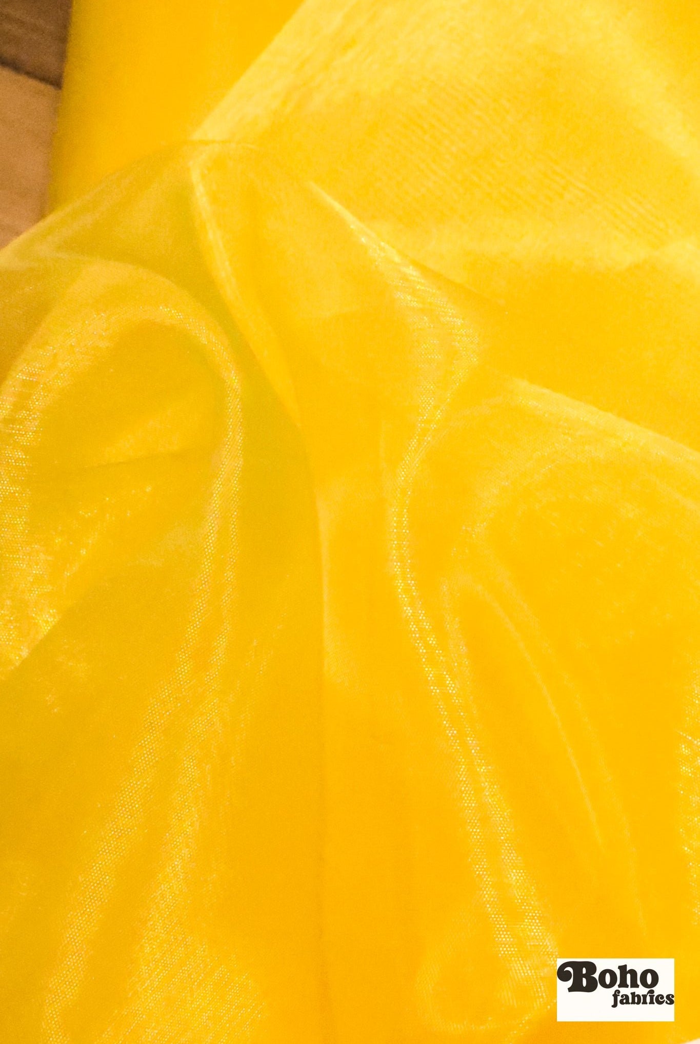 Sunshine Yellow, Organza Woven Fabric - Boho Fabrics - Organza, Woven Fabric