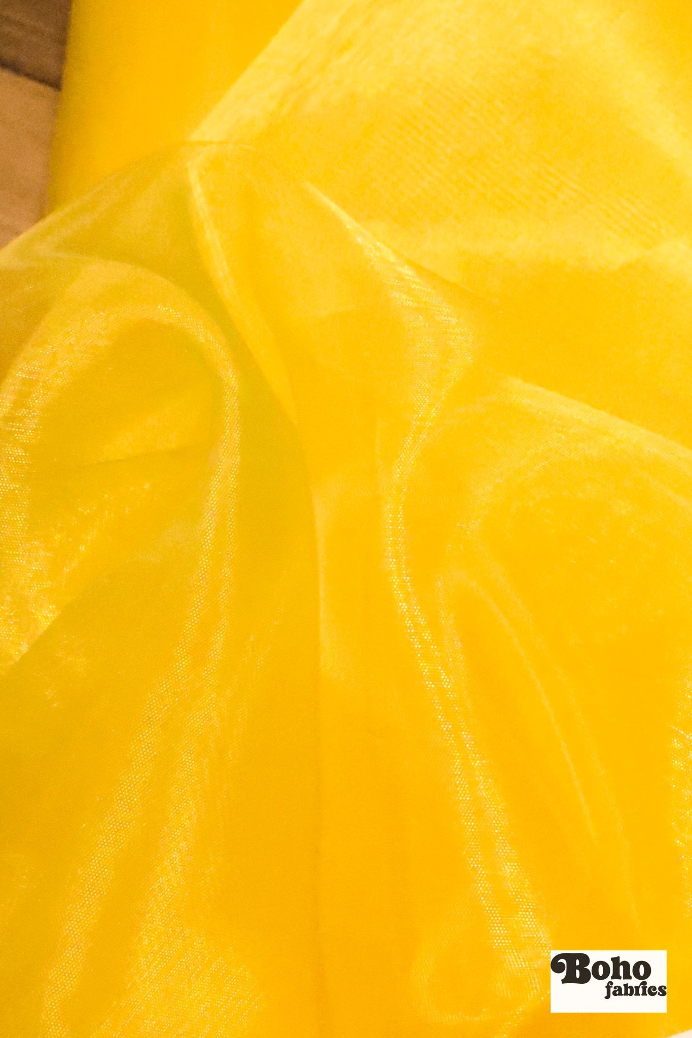 Sunshine Yellow, Organza Woven Fabric - Boho Fabrics - Organza, Woven Fabric