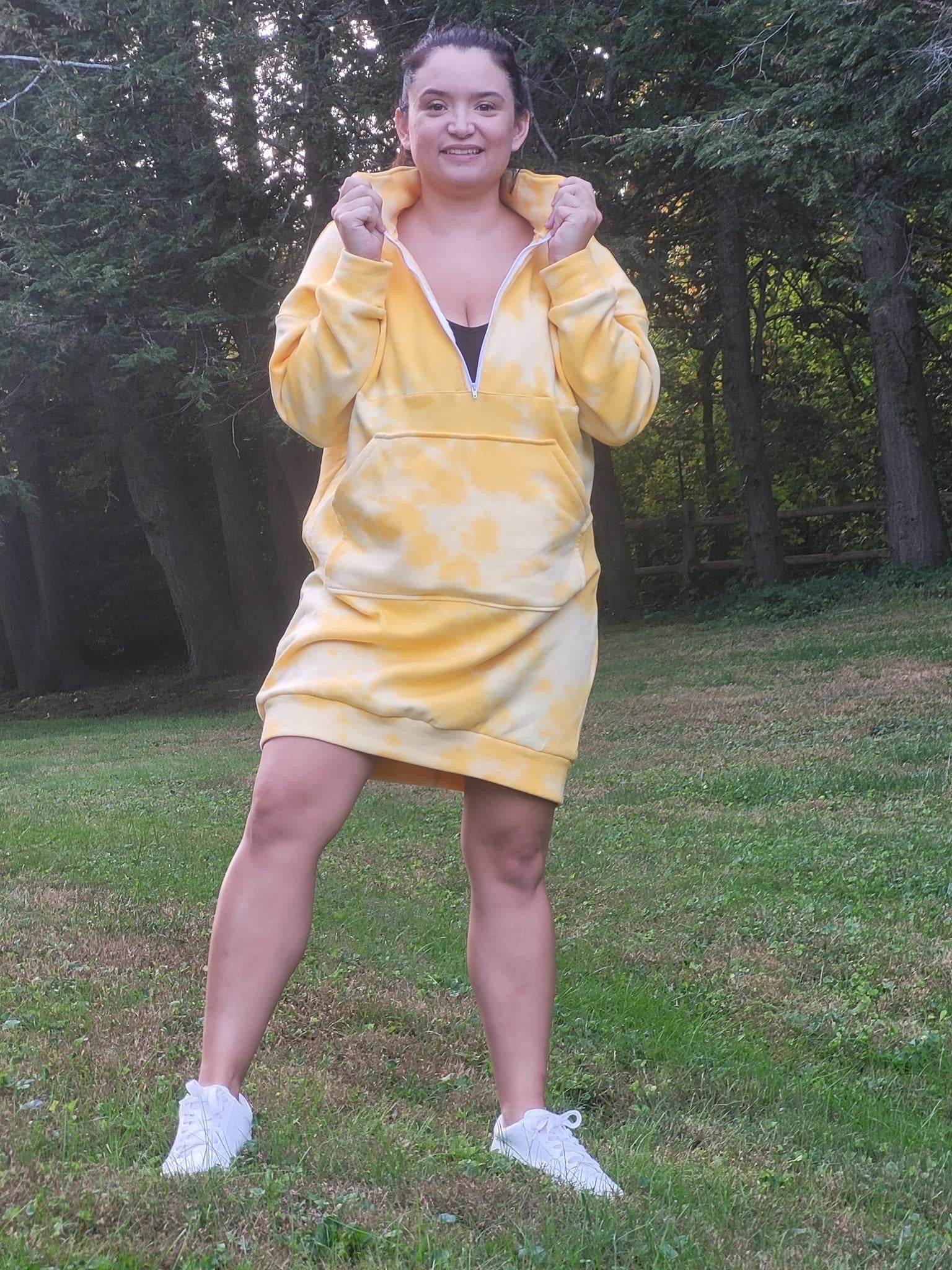 Sunshine Yellow, Tie Dye, Sweatshirt Fleece - Boho Fabrics