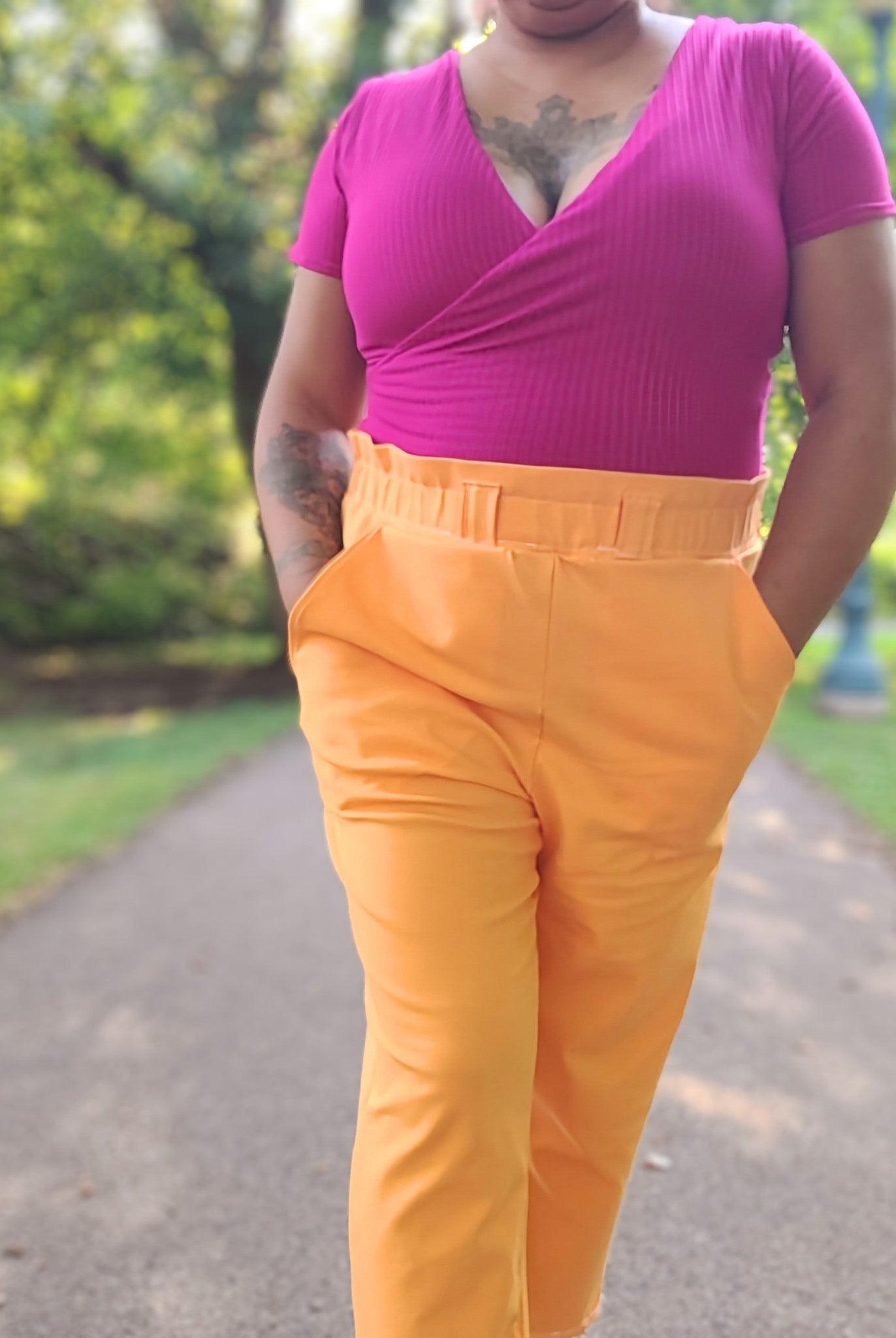 Tangerine, Ponte Solid Knit Fabric - Boho Fabrics - Ponte Solid, Knit Fabric