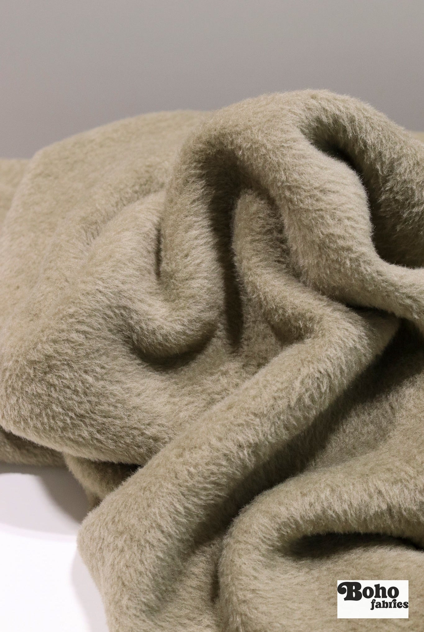 Taupe, Classic Double - Velour High Loft Fleece Fabric by Polartec. *2nds* - Boho Fabrics - Performance Fabrics