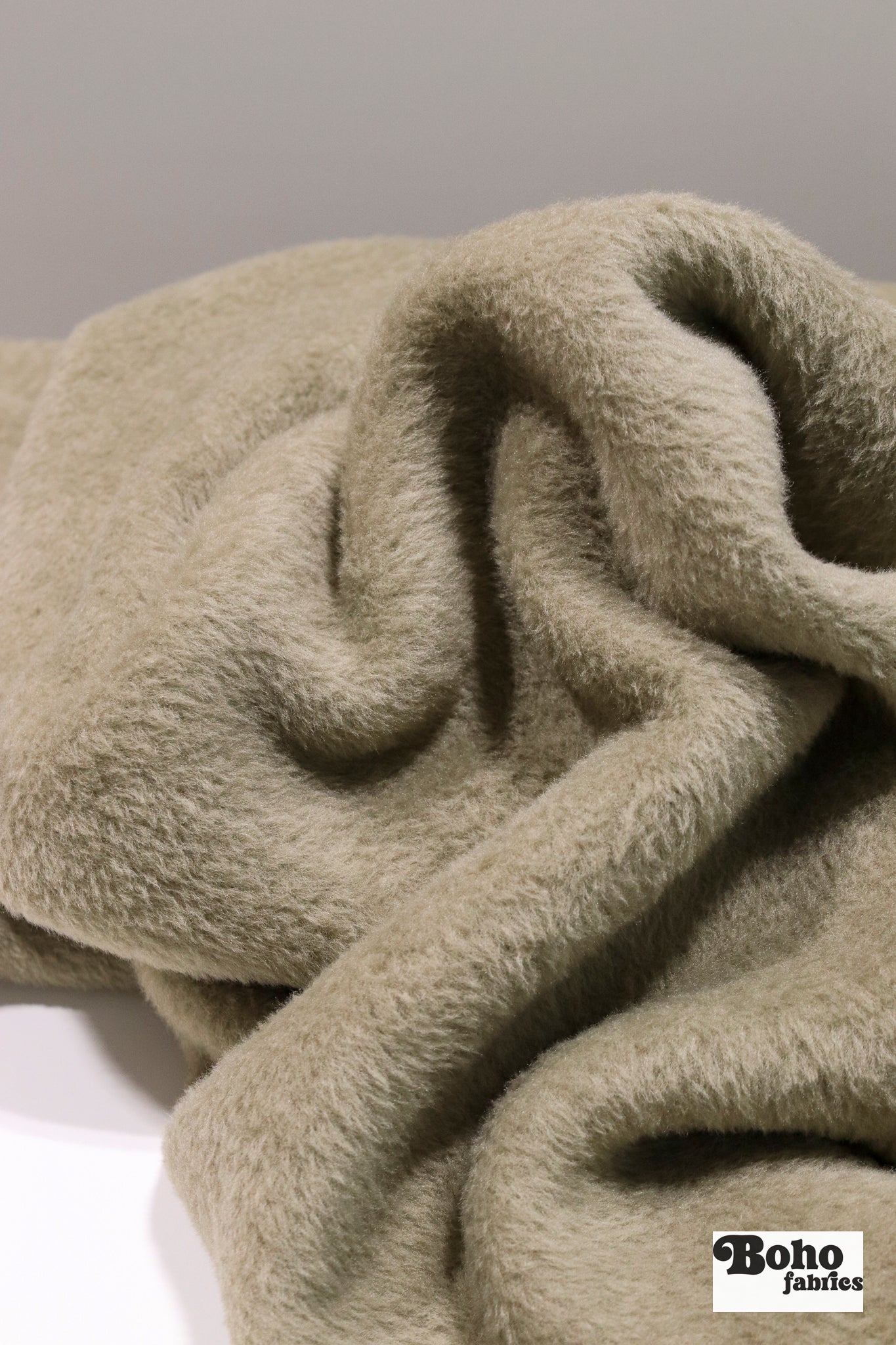 Taupe, Classic Double - Velour High Loft Fleece Fabric by Polartec. *2nds* - Boho Fabrics - Performance Fabrics