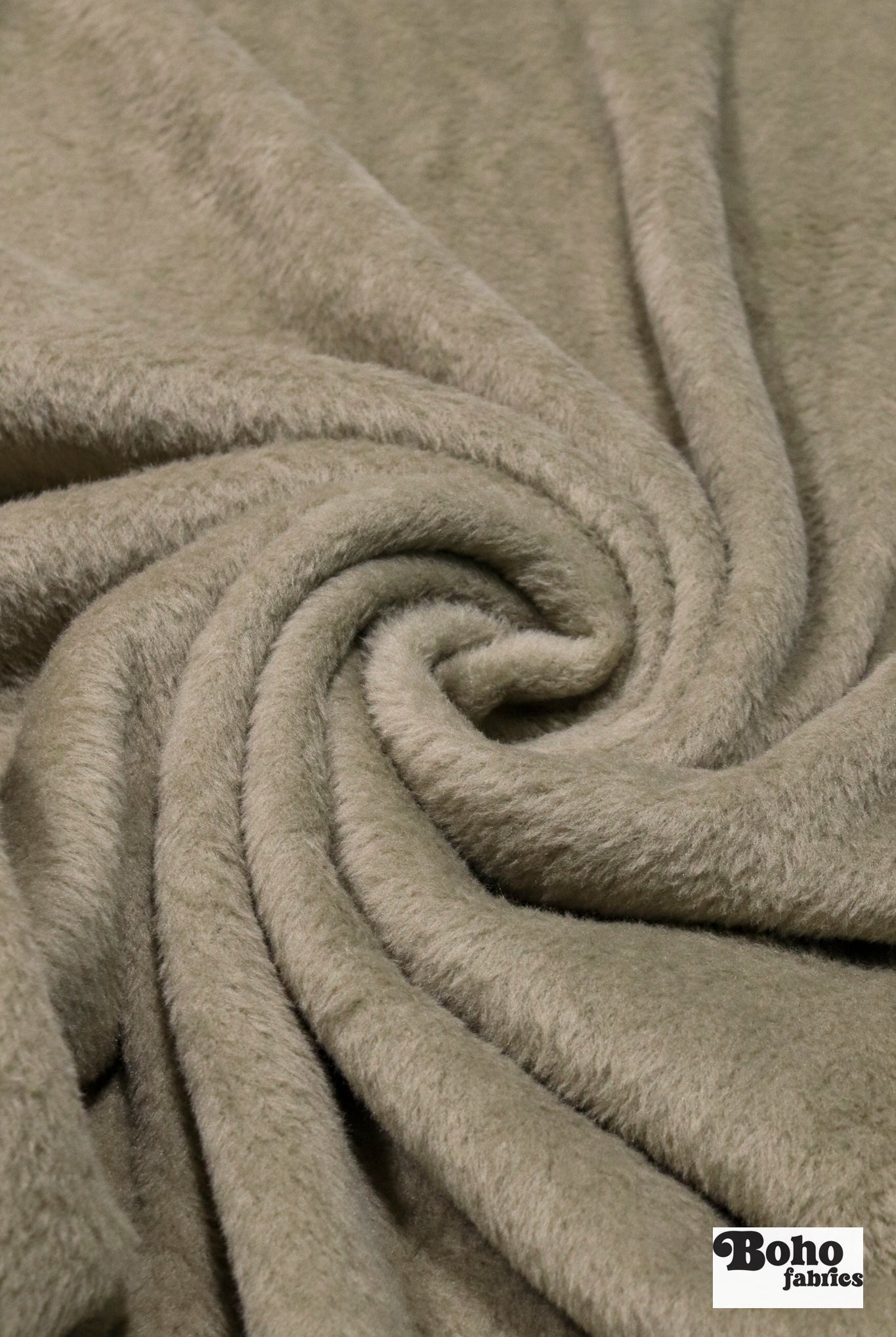 Taupe, Classic Double - Velour High Loft Fleece Fabric by Polartec. *2nds* - Boho Fabrics - Performance Fabrics
