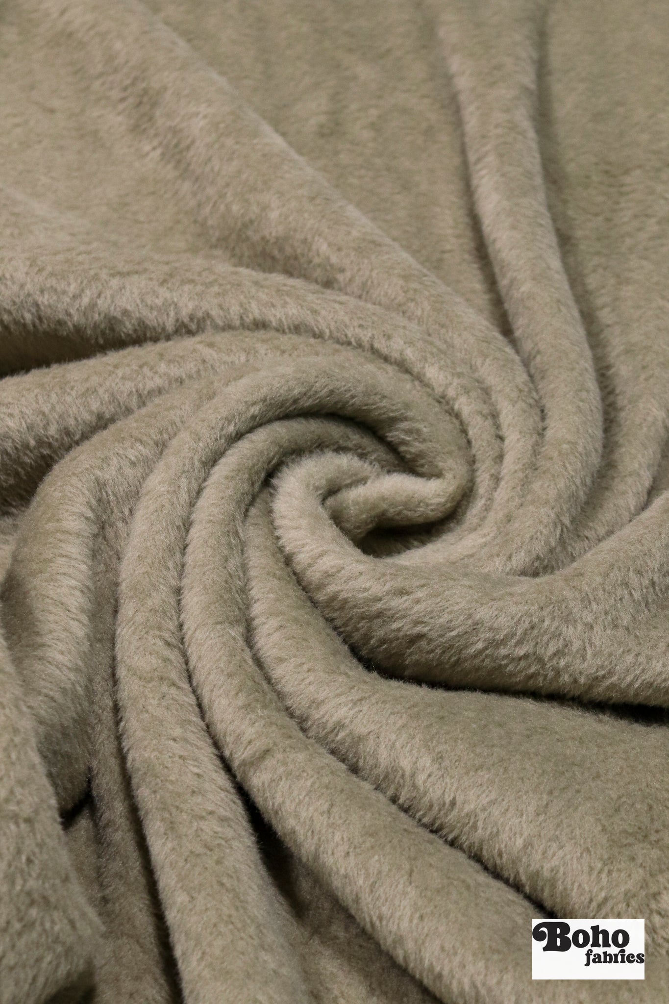 Taupe, Classic Double - Velour High Loft Fleece Fabric by Polartec. *2nds* - Boho Fabrics - Performance Fabrics
