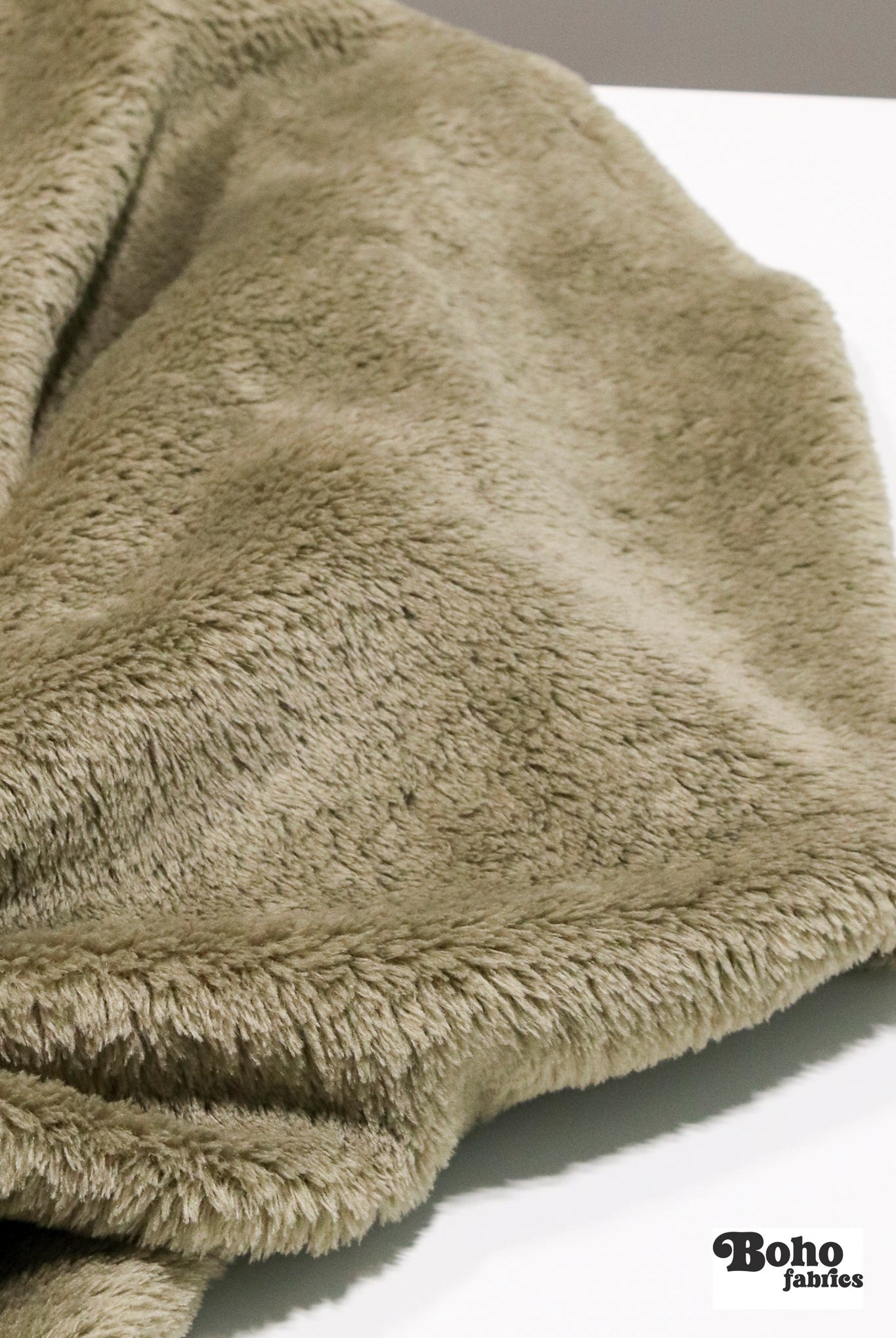 Taupe, Classic Double - Velour High Loft Fleece Fabric by Polartec. *2nds* - Boho Fabrics - Performance Fabrics